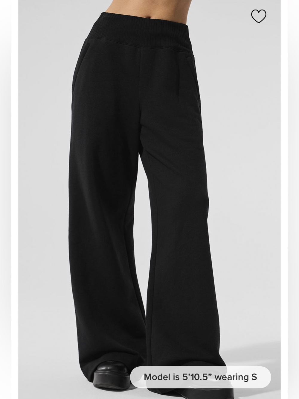 Alo Yoga Serenity Wide Leg Sweatpant Black